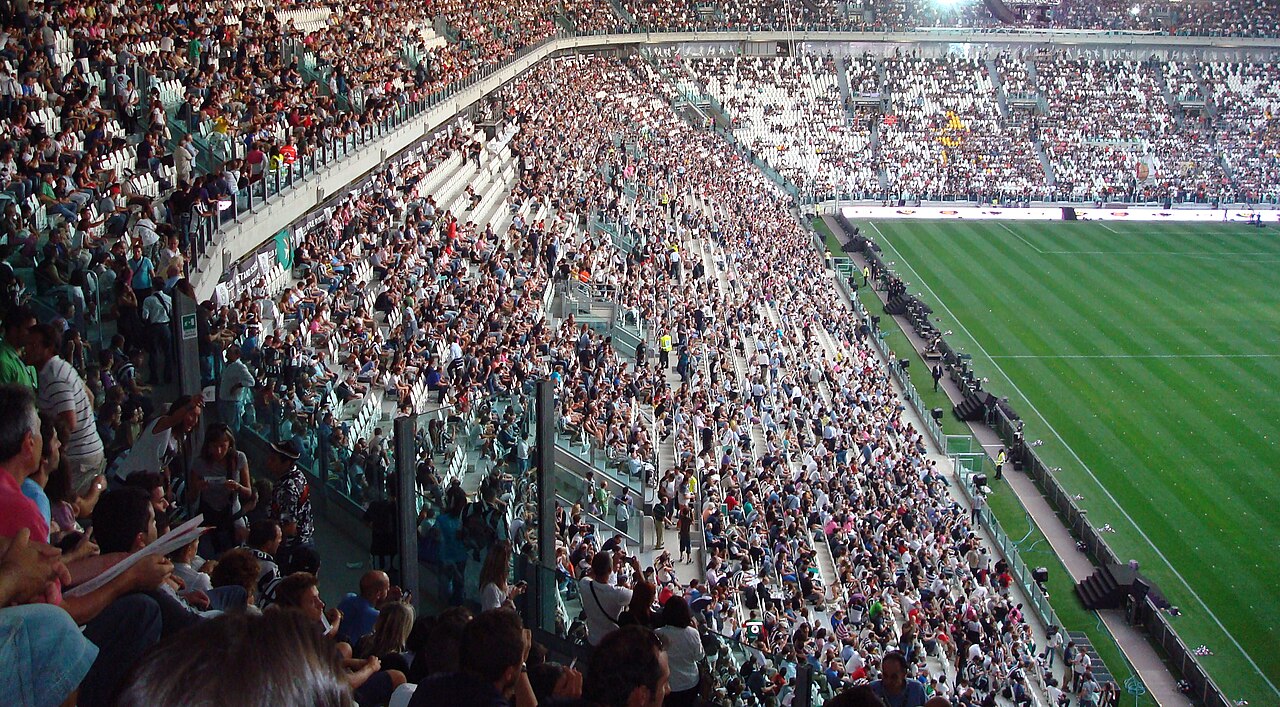 East stand seating inside Juventus Stadium